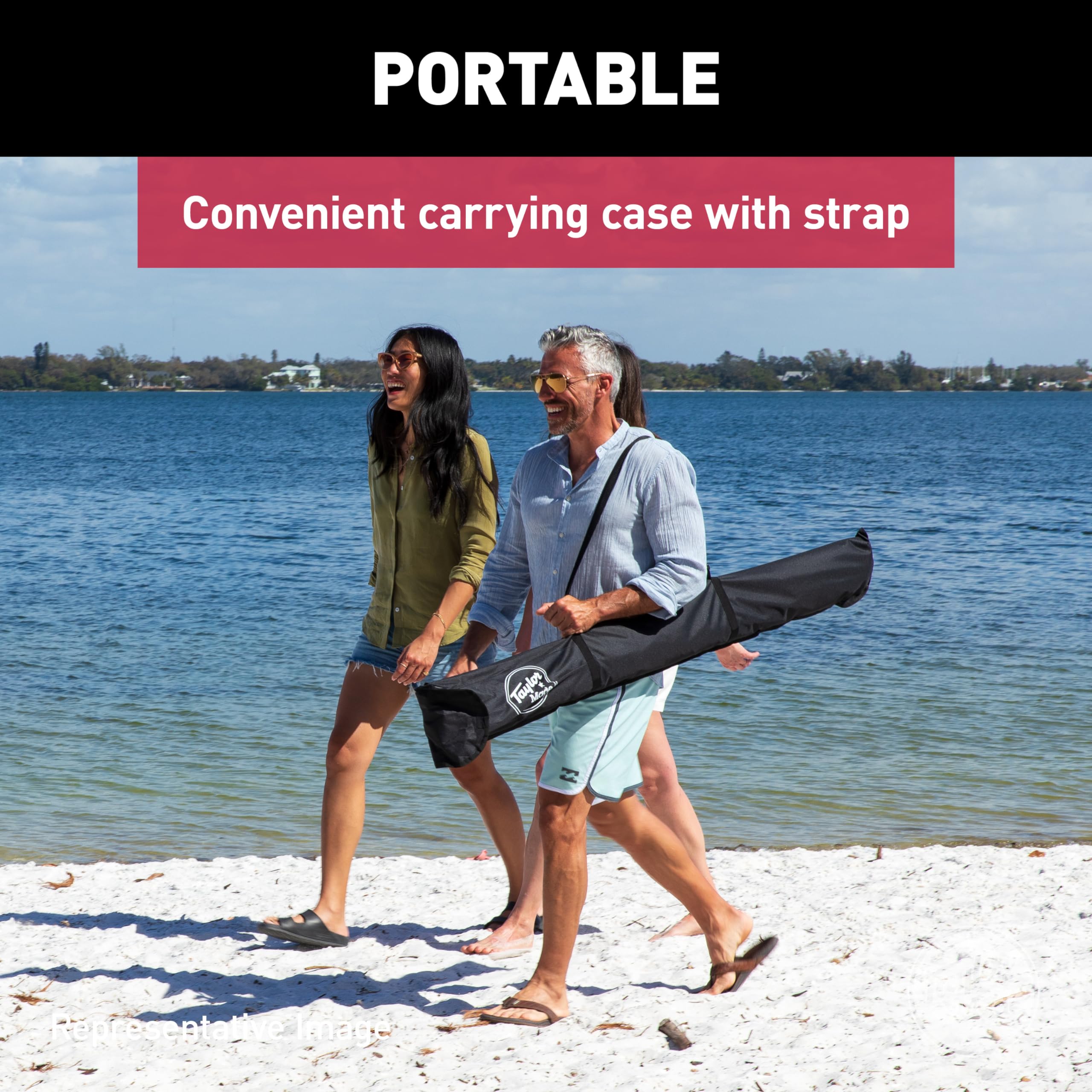 Taylor Made Anchorshade III Boat Shade, Teal, 6' x 6', Adjustable Aluminum Pole to 8 Feet, UV-Treated Fade-Resistant Nylon, Market-Style Top, Carrying Case, Fits Most Boats and Benches – 22044 - Image 10