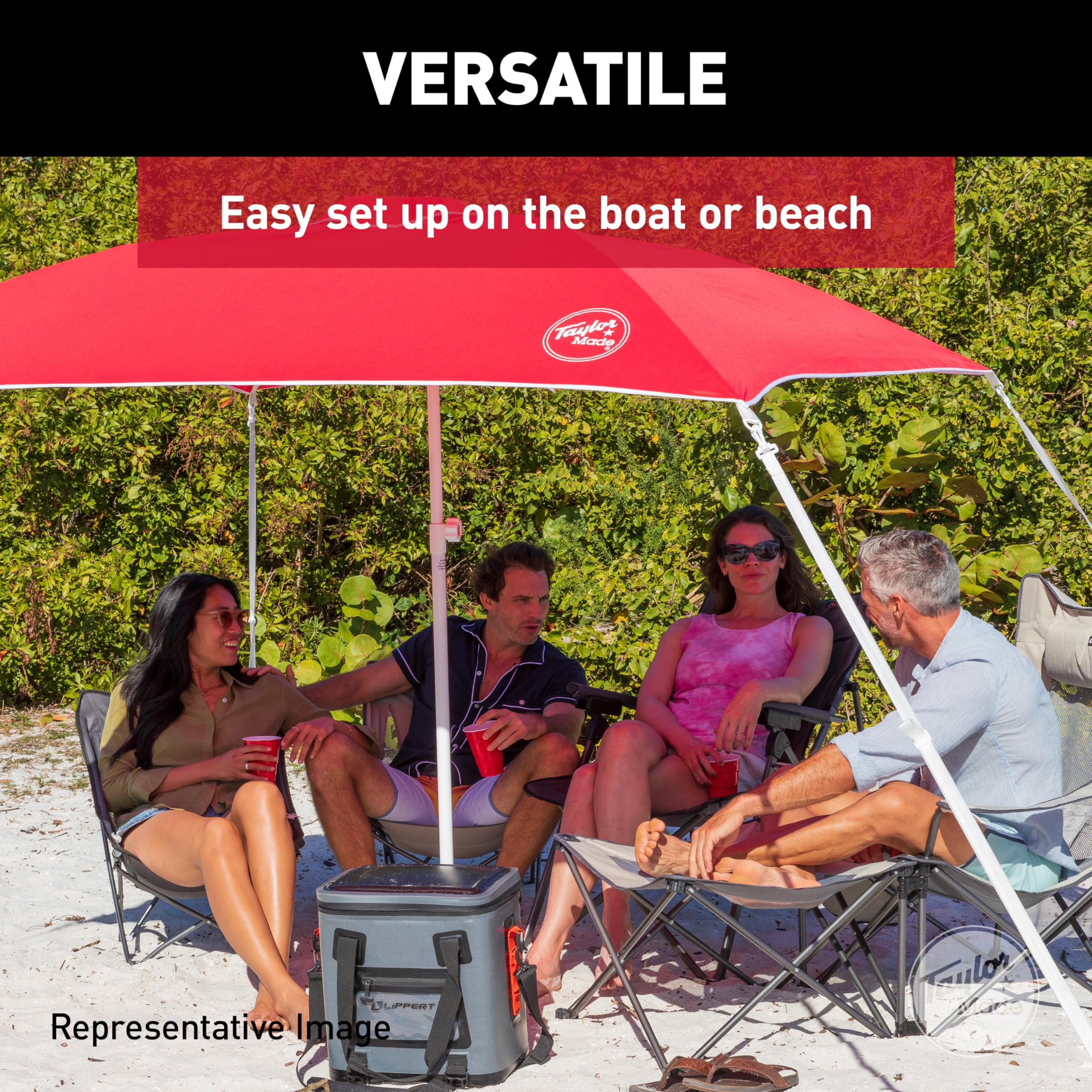 Taylor Made Anchorshade III Boat Shade, Teal, 6' x 6', Adjustable Aluminum Pole to 8 Feet, UV-Treated Fade-Resistant Nylon, Market-Style Top, Carrying Case, Fits Most Boats and Benches – 22044 - Image 6