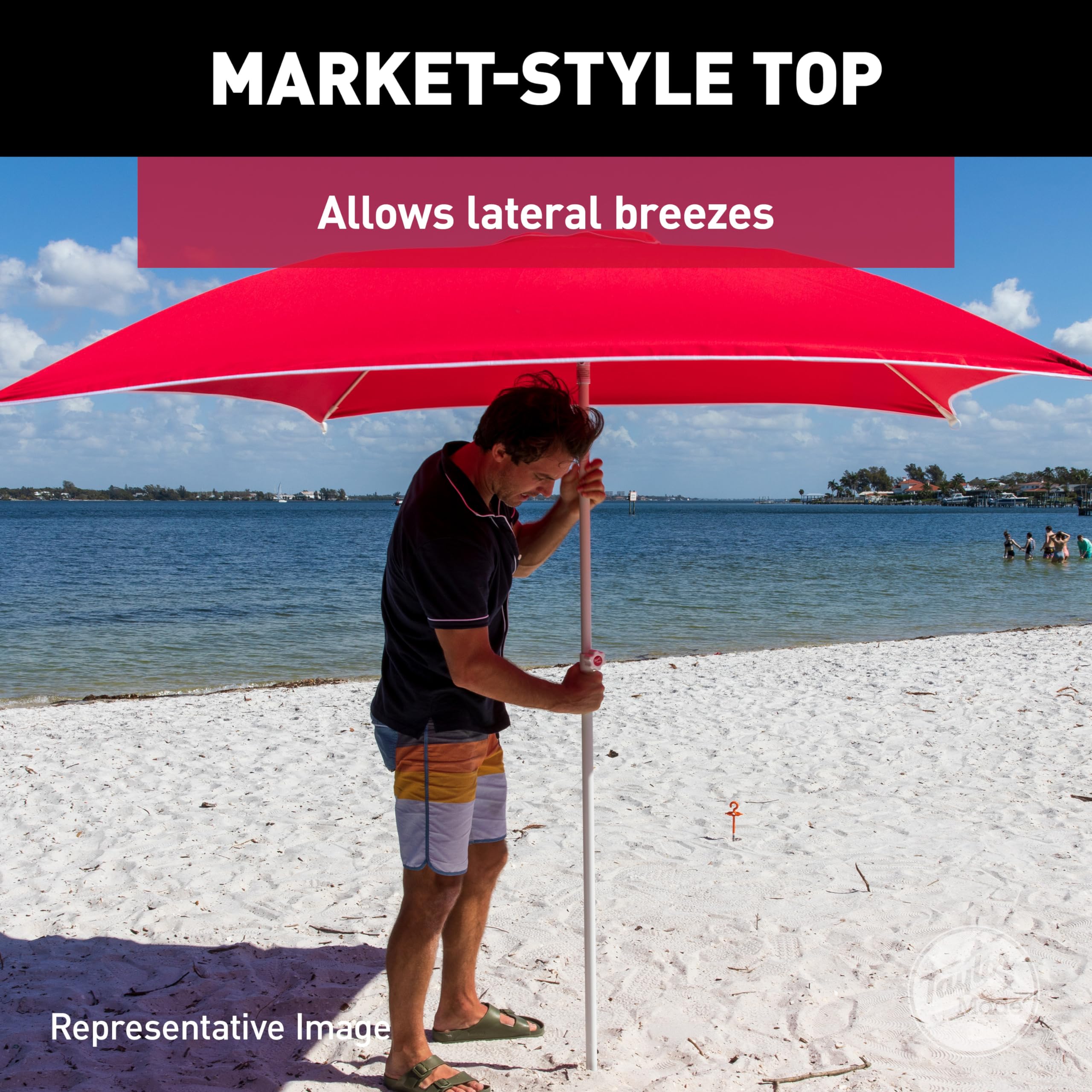Taylor Made Anchorshade III Boat Shade, Teal, 6' x 6', Adjustable Aluminum Pole to 8 Feet, UV-Treated Fade-Resistant Nylon, Market-Style Top, Carrying Case, Fits Most Boats and Benches – 22044 - Image 9