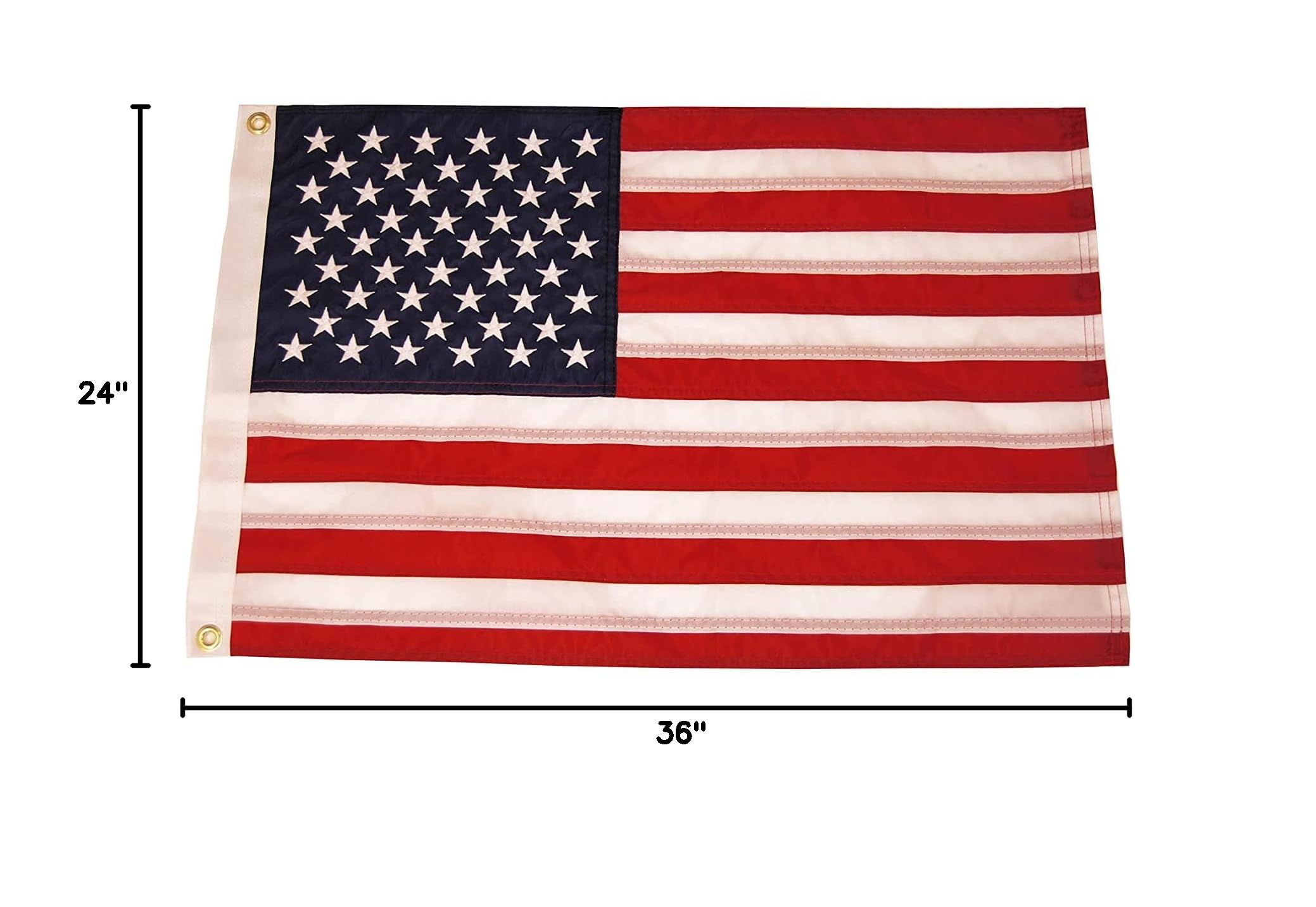 Taylor Made Sewn American Flag for Boats, 24" x 36", Marine-Grade Nylon, Fade Resistant, Brass Grommets, Embroidered Stars and Stripes, Flag only - 2020109197 - Image 8